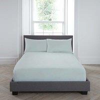 Serene Plain Dyed Bed Linen Fitted Sheet Duckegg