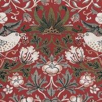 William Morris Strawberry Thief Printed Cotton Fabric Red