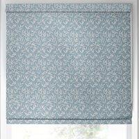 Laura Ashley Willow Leaf Chenille Made to Measure Roman Blind Pale Seaspray