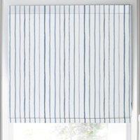 Laura Ashley Painterly Stripe Made to Measure Roman Blind Blue