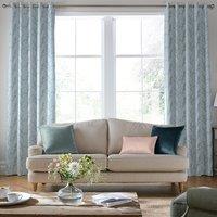 Laura Ashley Pussy Willow Embroidered Made to Measure Curtain Seaspray