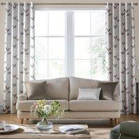 Laura Ashley Animalia Embroidered Made to Measure Curtain Pale Dove Grey