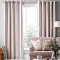 Laura Ashley Awning Stripe Blackout Ready Made Eyelet Curtains Dove Grey