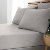 Catherine Lansfield So Soft Easy Iron Bed Linen Fitted Sheet Grey
