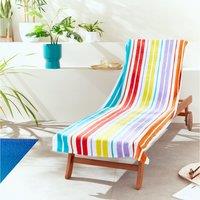 Catherine Lansfield Rainbow Stripe 78cm x 200cm Sun Lounger Towel Bright