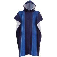 Catherine Lansfield Stripe 91cm x 108cm Hooded Poncho Towel Blue