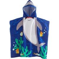 Catherine Lansfield Shark 60cm x 120cm Hooded Poncho Towel Blue