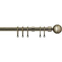 16-19mm Sliced Ball Pole Extendable Curtain Pole Antique Brass