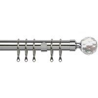 25-28mm Pristine Crystal Pole Extendable Curtain Pole Chrome