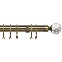 25-28mm Pristine Crystal Pole Extendable Curtain Pole Antique Brass