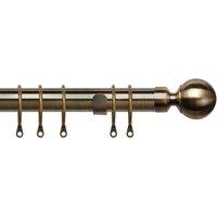 25-28mm Pristine Ball Pole Extendable Curtain Pole Antique Brass