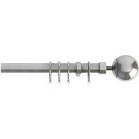 22-25mm Finesse Ball Pole Extendable Curtain Pole Satin Silver