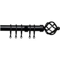 25-28mm Pristine Cage Pole Extendable Curtain Pole Black
