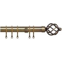 25-28mm Pristine Cage Pole Extendable Curtain Pole Antique Brass