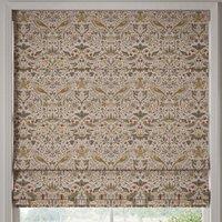 William Morris Strawberry Thief Made to Measure Roman Blind Ochre
