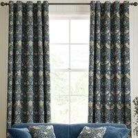 William Morris Strawberry Thief Made to Measure Curtain Woad