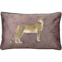Cheetah Forest Velvet Boudoir Filled Cushion 30cm x 50cm Blush