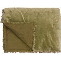 Jaye Cotton Velvet 140cm x 220cm Bedspread Moss