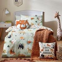 Wildlife Animal Reversible Bedding Set Multi Green