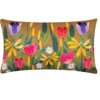 House Of Bloom Celandine Boudoir Outdoor Filled Cushion 30cm x 50cm Saffron