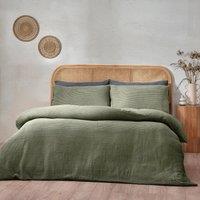 Chunky Waffle Cotton Bedding Set Eucalpytus