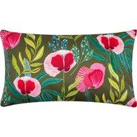 House Of Bloom Poppy Boudoir Outdoor Filled Cushion 30cm x 50cm Olive