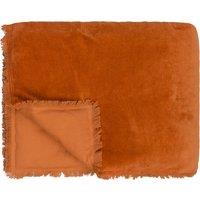 Jaye Cotton Velvet 140cm x 220cm Bedspread Rust