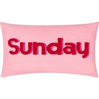 Sunday Embroidered Boucle Boudoir Filled Cushion 30cm x 50cm Pink