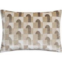 Keela Cut Velvet Boudoir Filled Cushion 35cm x 50cm Natural