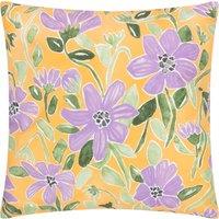 Flowers Trending Outdoor Filled Cushion 43cm x 43cm Yellow Lilac