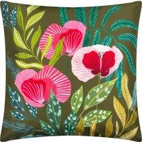 House Of Bloom Poppy Outdoor Filled Cushion 43cm x 43cm Olive