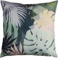 Leafy Outdoor Filled Cushion 43cm x 43cm Teal