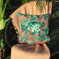 Psychedelic Jungle Tropical Outdoor Filled Cushion 43cm x 43cm Coral
