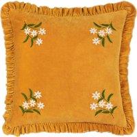 Daisy Frill Embroidered Filled Cushion 45cm x 45cm Gold