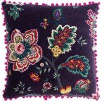 Palampur Velvet Filled Cushion 50cm x 50cm Damson