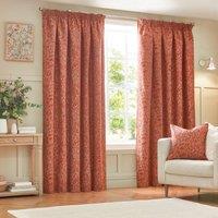 Grantley Jacquard Ready Made Pencil Pleat Curtains Brick