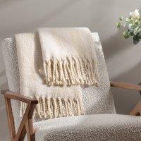 Meta Jacquard Tasselled 130cm x 180cm Throw Natural