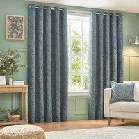 Grantley Jacquard Ready Made Eyelet Curtains Wedgewood