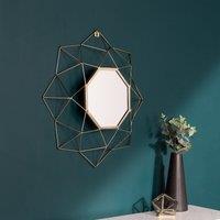 Gold Geo Wall Mirror 60cm x 60cm Mirror Brass