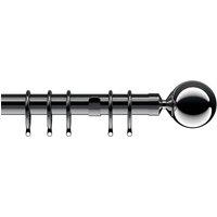 28mm Nikola Ball Metal Curtain Pole Polished Graphite