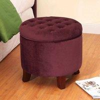 Cambridge Velvet Small Ottoman Footstool Berry Merlot