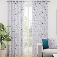 Serene Leaf Bloom Made to Measure Curtain Sky