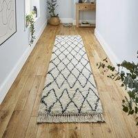 Boho 8280 Berber Runner 60cm x 230cm White Black