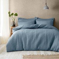 Pineapple Elephant Tamba Jersey Stripe Eco Duvet Cover Bedding Set Chambray Blue