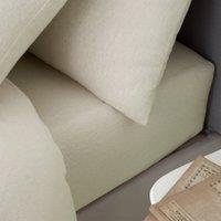 Catherine Lansfield Brushed Cotton Soft and Cosy Bed Linen Fitted Sheet Cream