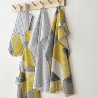 Catherine Lansfield Larsson Geo Two x Tea Towels Ochre
