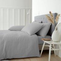 Catherine Lansfield Brushed Cotton Soft and Cosy Duvet Cover Bedding Set Grey