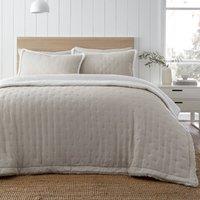 Catherine Lansfield Cosi Nori Sherpa Bedspread 220cm x 230cm Cream