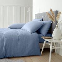 Catherine Lansfield Brushed Cotton Soft and Cosy Duvet Cover Bedding Set Lansfield Blue