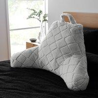 Catherine Lansfield Cosy Diamond Faux Fur Cuddle Filled Cushion Silver